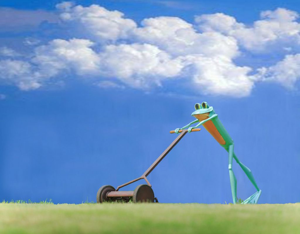 mowing frog